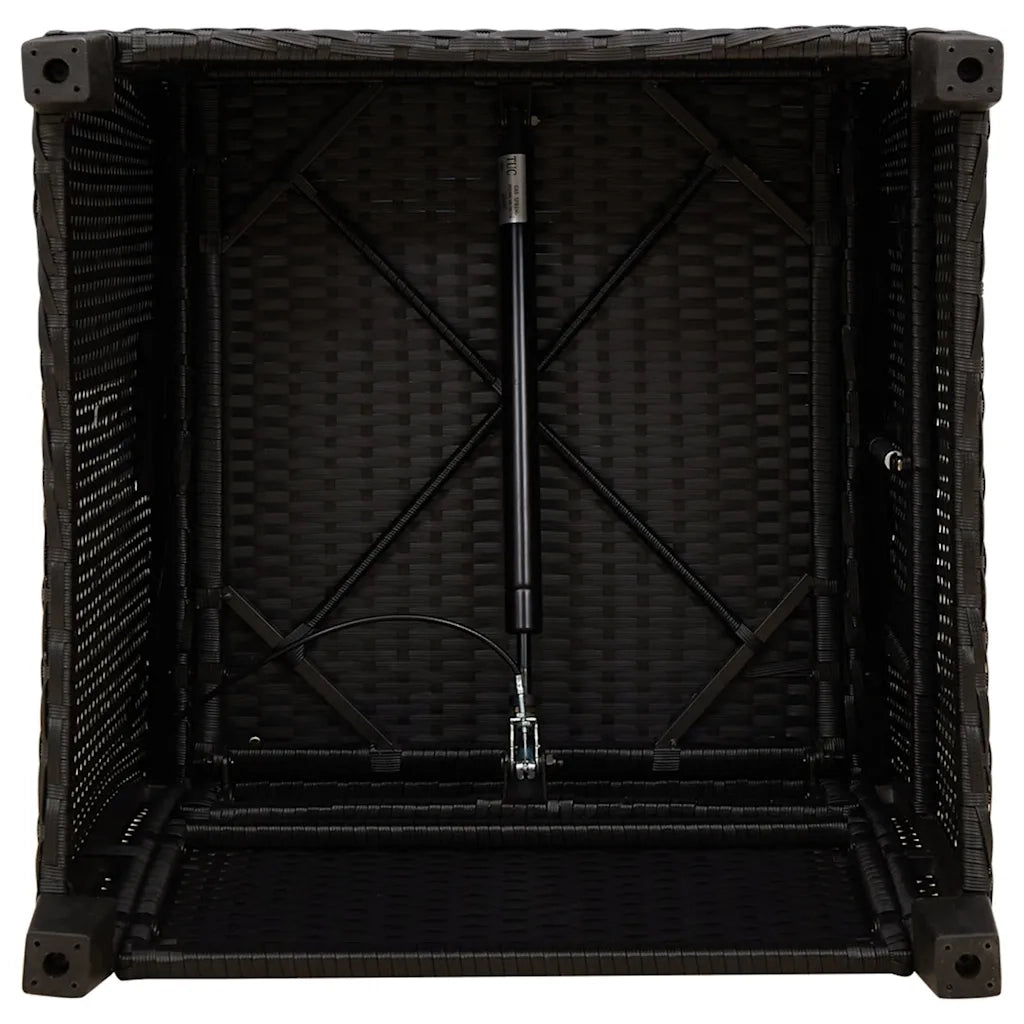 Sedia Reclinabile da Giardino con Tavolino Nera Polyrattan 4108275