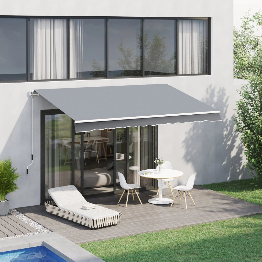 Tenda da Sole Avvolgibile a Parete 295x245 cm in Alluminio e Poliestere Grigio