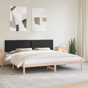 Letto con Testiera Rivestita Nero 200 x 200 cm 3405574