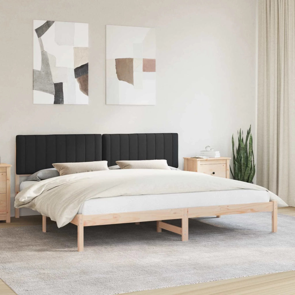 Letto con Testiera Rivestita Nero 200 x 200 cm 3405574