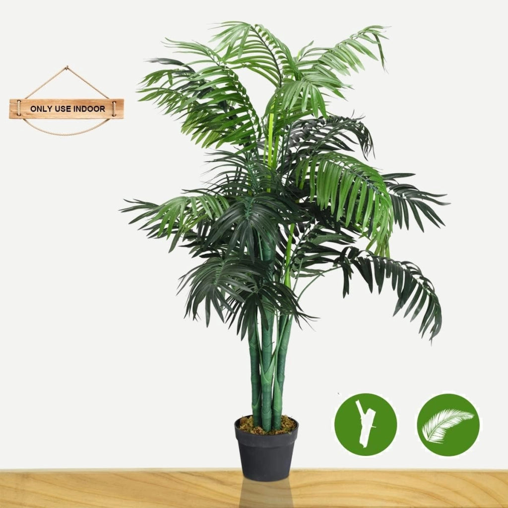 Albero artificiale, palma artificiale con vaso, palma artificiale, pianta d'appartamento in poliestere, per decorazione di interni, altezza 110 cm