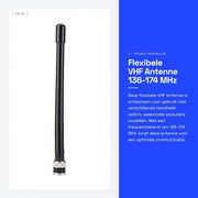 Antenna Flessibile - Connettore BNC - Frequenza VHF 136-174 MHz - Compatibile con IC-V8/IC-V80/IC-V82/IC-V85 - Peso Leggero 23 g - Resistente ai Colpi - Antenna Radio