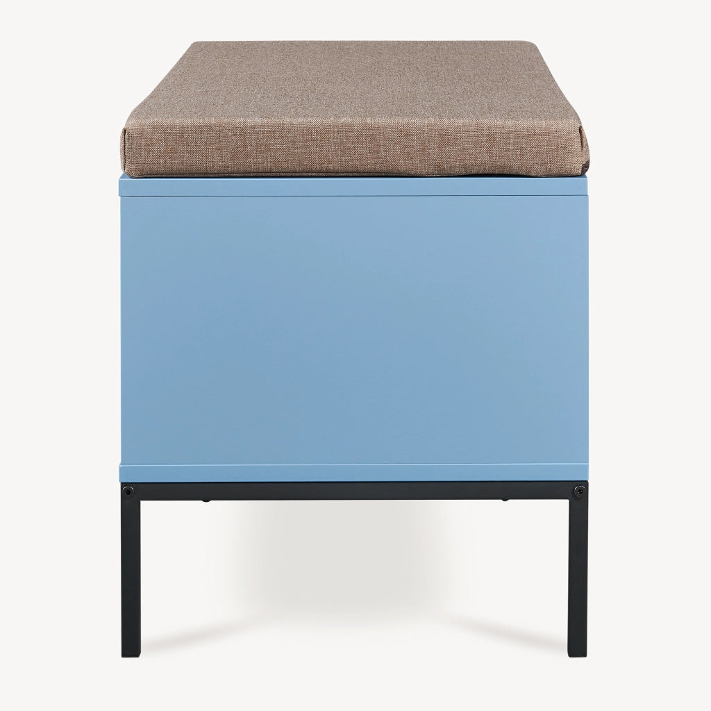 Panca Portascarpe Colwyn con Cuscino Scarpiera con Seduta Imbottita 80 x 40 x 45 cm - Blu [en.casa]