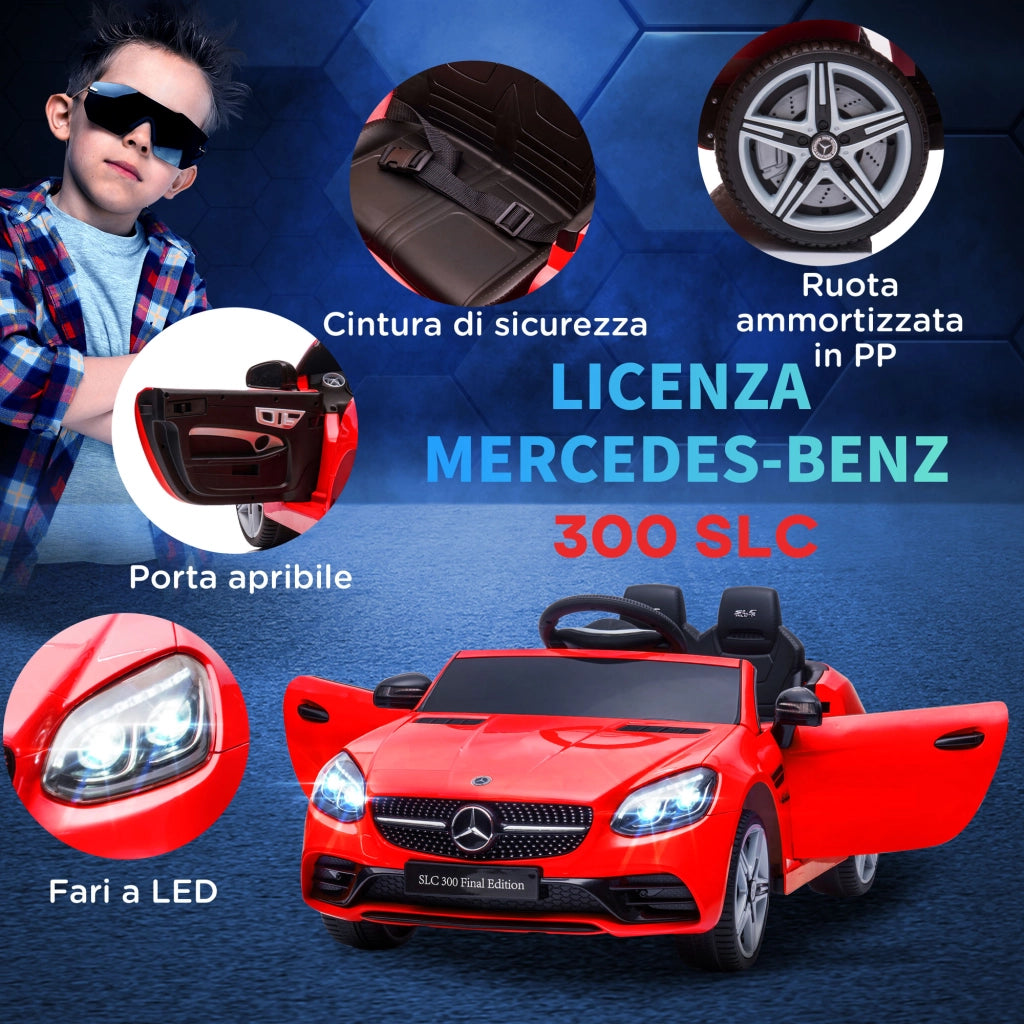 Macchina Elettrica per Bambini Mercedes SLC 300 ¨C Minimal ¨C Rosso PP Metallo 107x62.5x44 cm