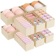 Set di organizzatori di cassetti 12 pezzi, cassettiera, tavolo di appendiabiti, sistema di organizzazione di cassetti per armadio, camera da letto per abbigliamento, bambino, calze, intimo, pantaloncini.