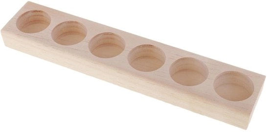 Display per Olii Essenziali in Legno - Antiscivolo - Organizzatore per 6 Flaconi 5-15ml - Finitura Naturale in Legno - Compatta e Pratica - Organizzatore Cosmetico