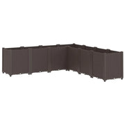 Fioriera | Cassetta per fiori | Vaso da Giardino Marrone 160x160x53 cm in PP