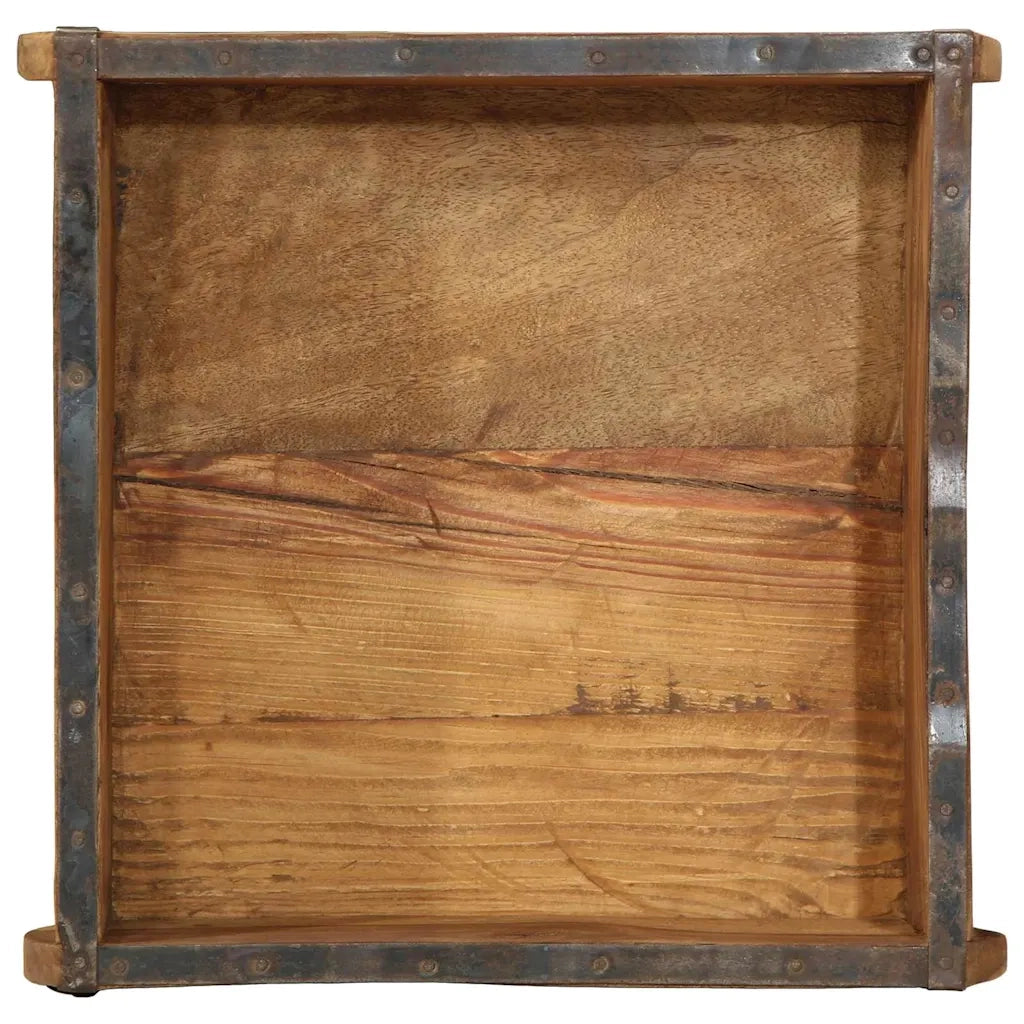 Vassoio 4 pz Marrone 29 x 31 x 10 cm Legno Recuperato Massello CFW2565221