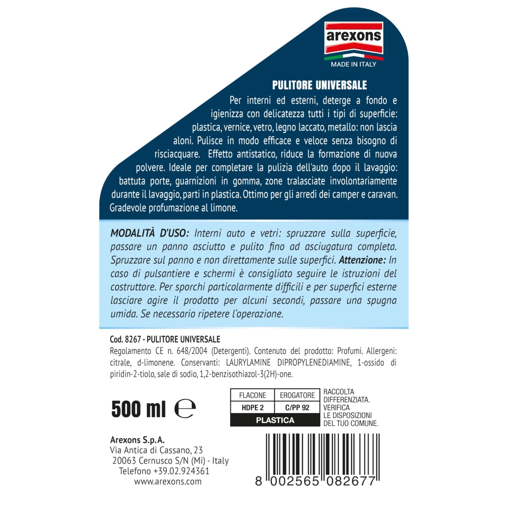 Pulitore Universale Auto Ml. 500 Arexons