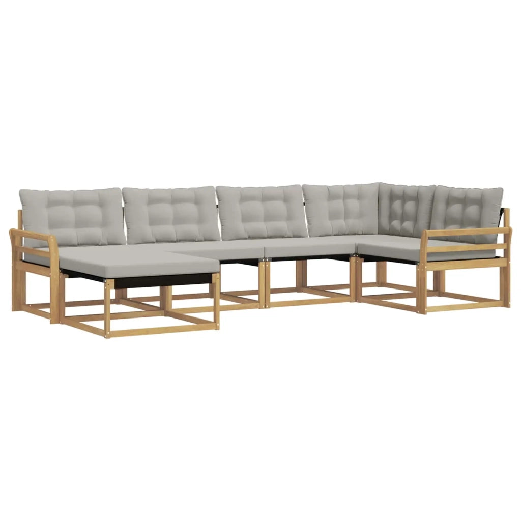 Set di divani da esterno 6 pcs Bianco e Grigio Chiaro 3388853
