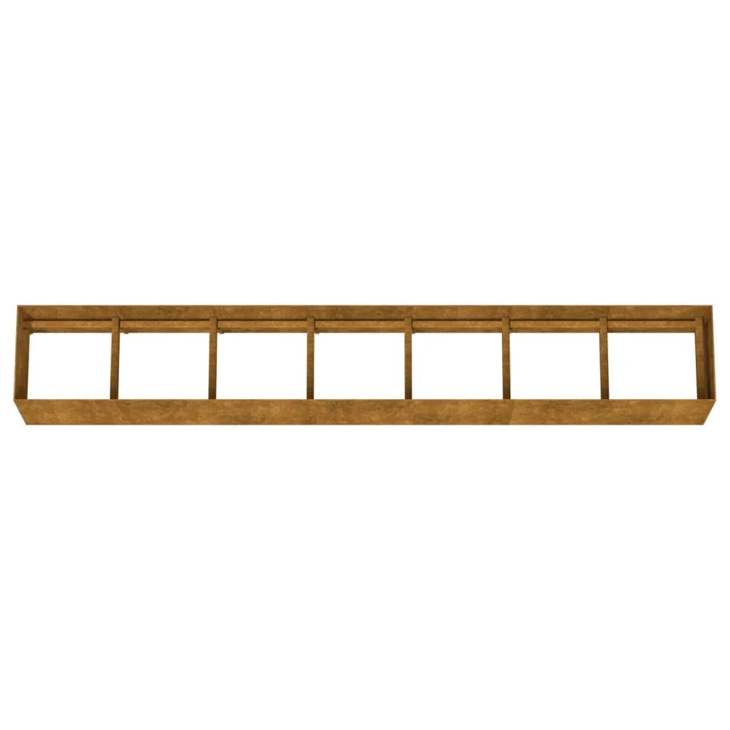 Vassoio per fioriera aiuola rialzata piante fiori terrazzo giardino giardino 280 x 40 x 40 cm acciaio corten marrone 02_0039417