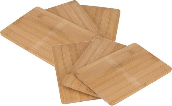 6 pezzi di pannelli di bambù da taglio 22 x 14 cm - tavolo di legno per cucina - piatto da servizio per cucina - pannelli naturali
