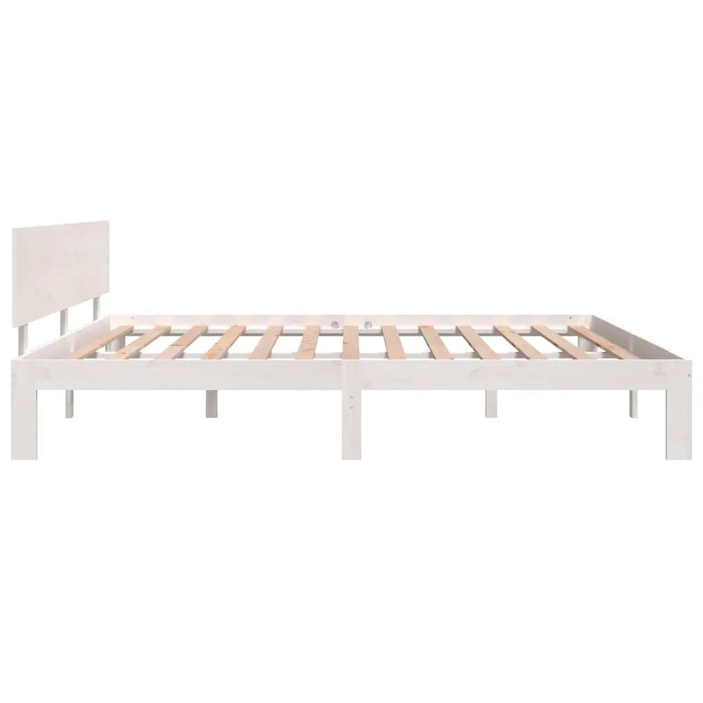 Giroletto-Struttura Letto Bianco in Legno Massello 180x200 cm Super King 394941