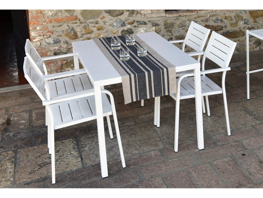 Tavolo da Giardino 188x88x75 cm in Acciaio RD Italia Dorio 190X90 Bianco