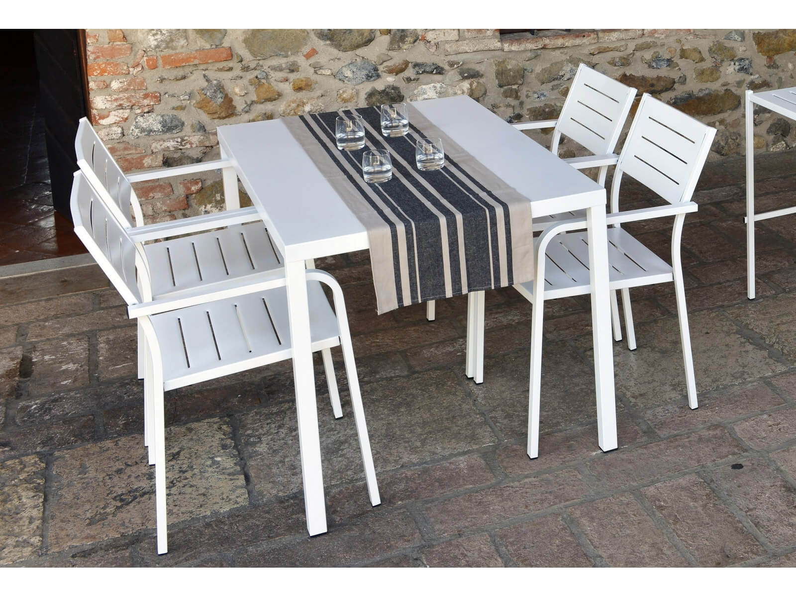 Tavolo da Giardino 160x80x75 cm in Acciaio RD Italia Dorio 160X80 Bianco