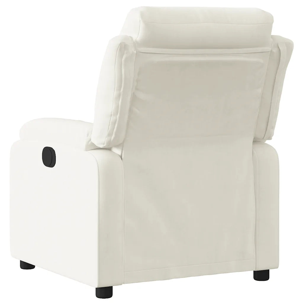 Poltrona Reclinabile Crema in Velluto 373509