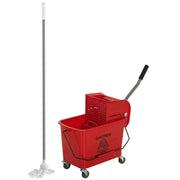 Secchio per Lavaggio con Strizzatore Divisorio e Ruote ¨C Xylo ¨C 20L 45x26,5x70cm Rosso
