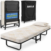 Letto Singolo Pieghevole Cuscino Copertura Brandina Materasso H10cm 80x40x190cm
