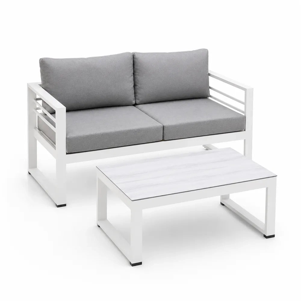 Divano Leros (2 Posti)  Grigio/Bianco