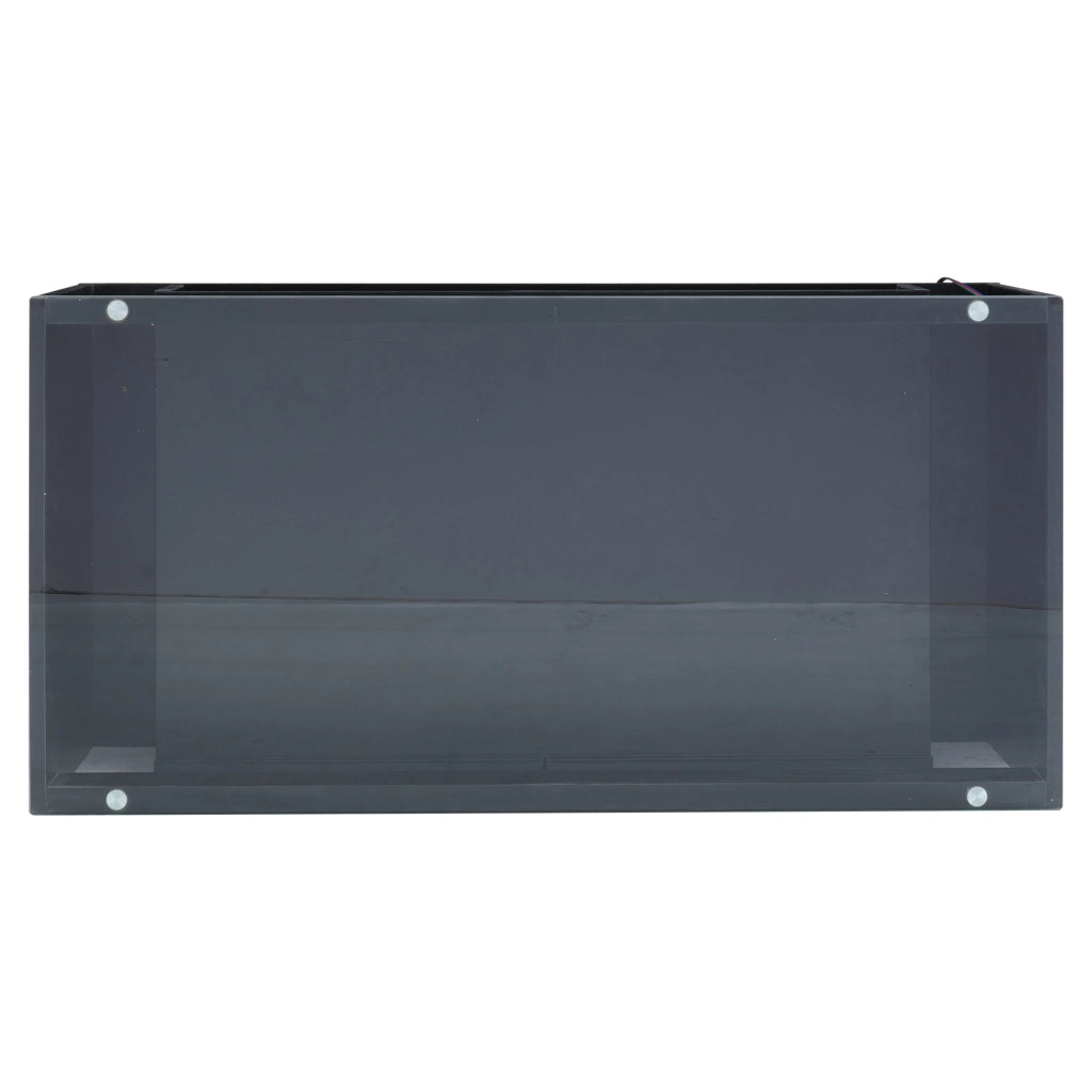 Tavolino da caffè 100x50x40 cm; con LED e 2 cassetti; piano in vetro temperato; truciolare; nero