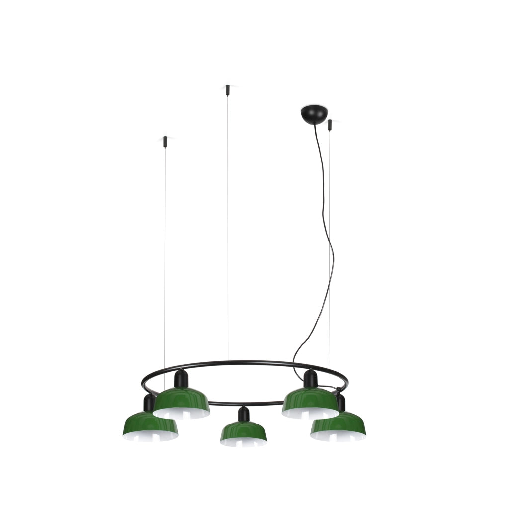 TATAWIN S metallo 5L Lampada sospensione circolare verde
