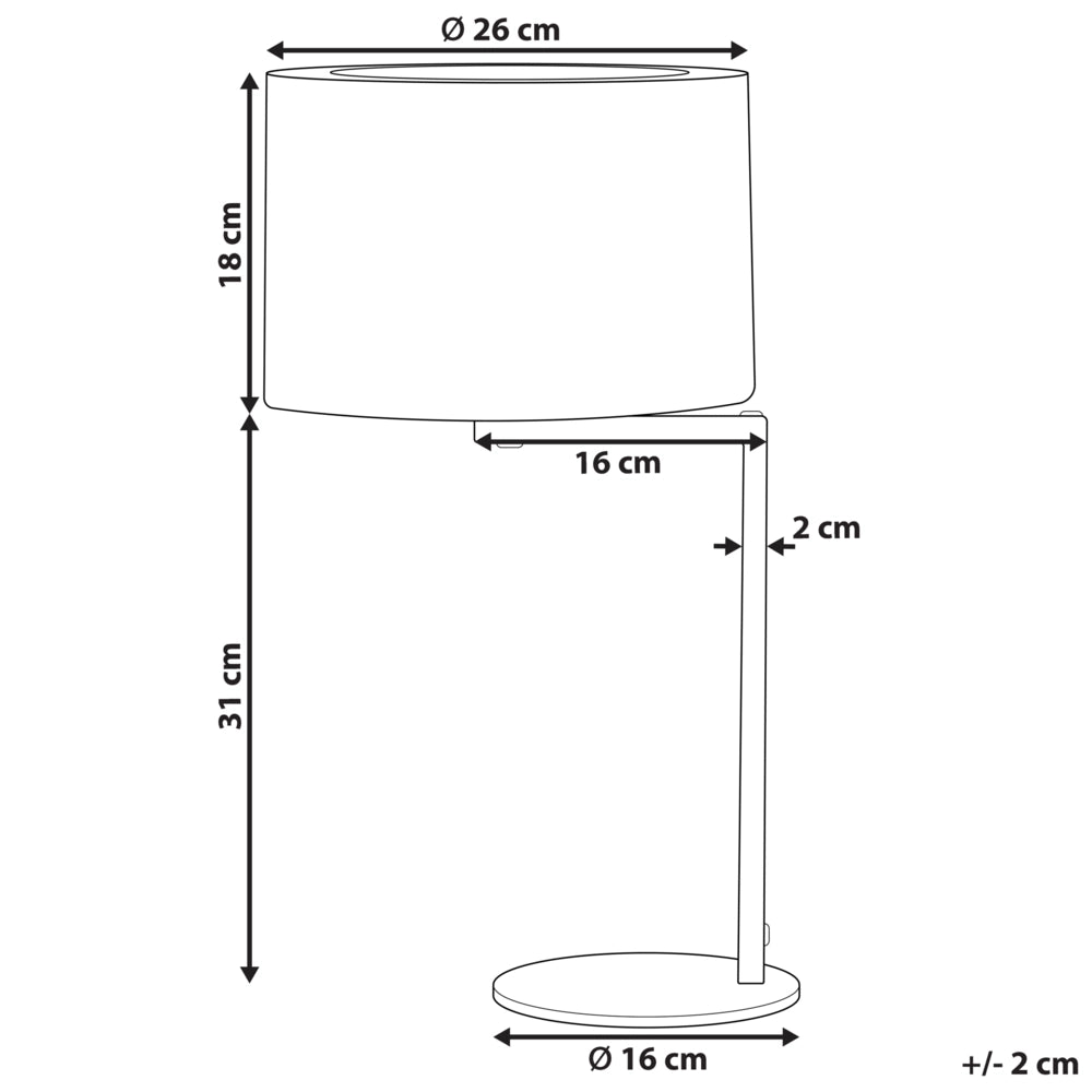Lampada da Tavolo Nero Ferro Poliestere 49 cm Tamburo Paralume Comodino Luce da Comodino Camera da Letto Soggiorno Moderno