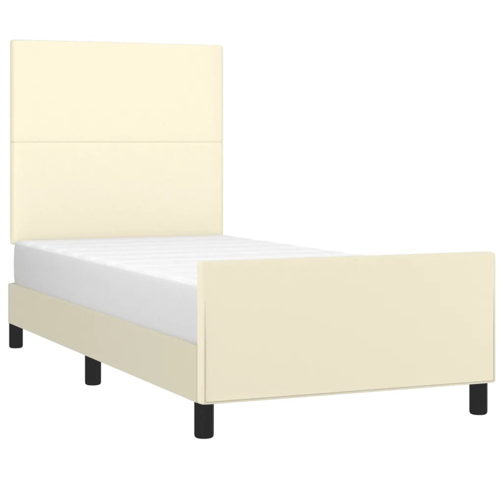 Giroletto con Testiera Crema 80x200 cm in Similpelle cod mxl 60095