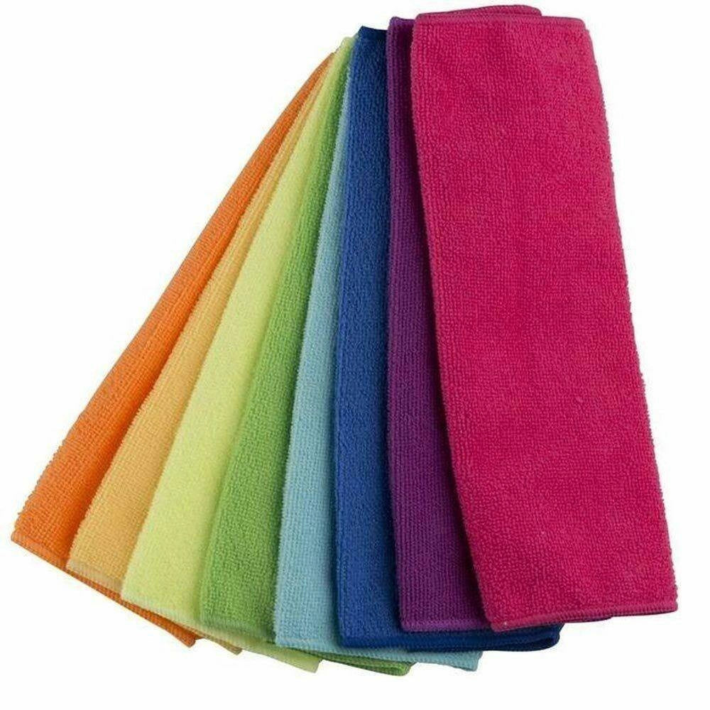Trade Shop - 24 Panni Microfibra 30 X 30 Cm Panno Pulizia Multiuso Lavaggio Auto Asciugamano -