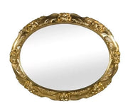 Mobili2g - specchiera in foglia oro ovale-sagomata misura : l.89 x h. 69 x p. 6