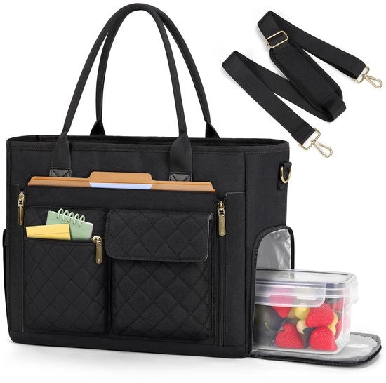 Tas da donna con contenitore isolante per pasti, tasca laptop per donna, borsa da lavoro leggera, tasca infermiera