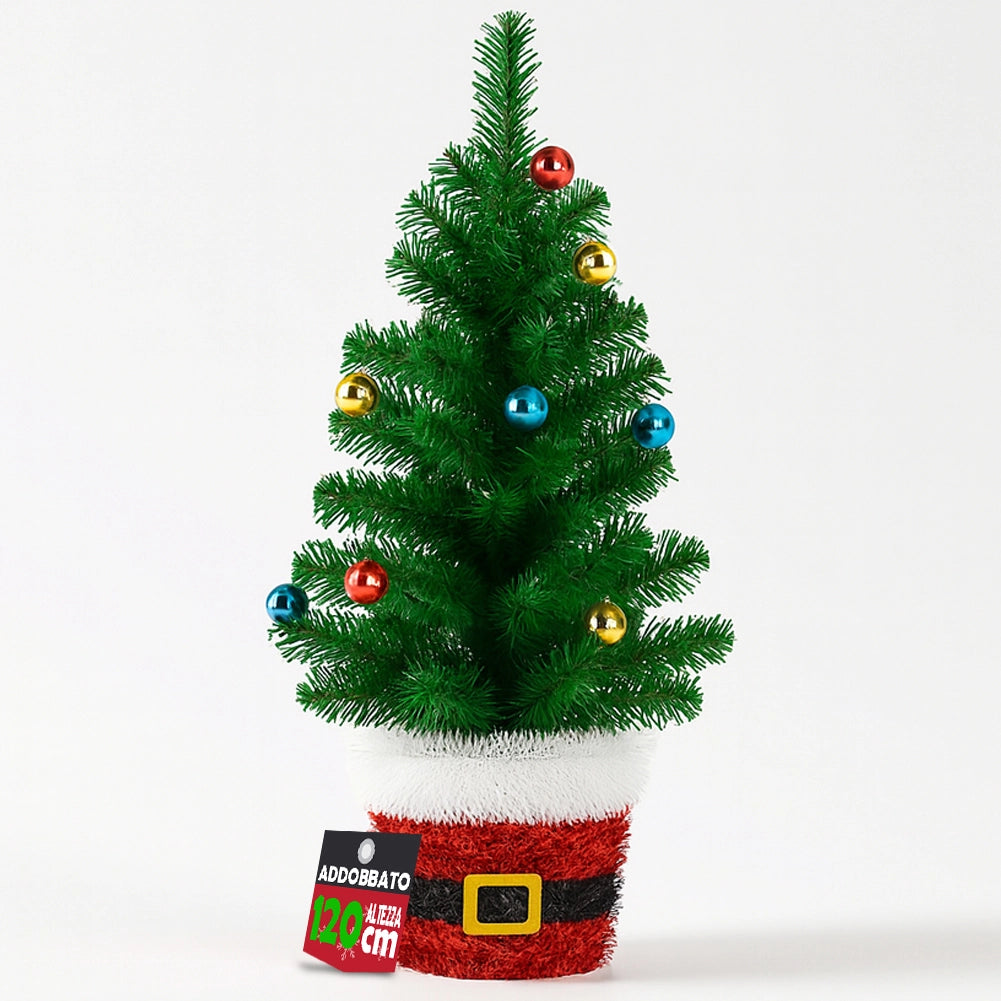 Albero di Natale in Filo 120 cm Palline Natalizie Alberello Natalizio Addobbato