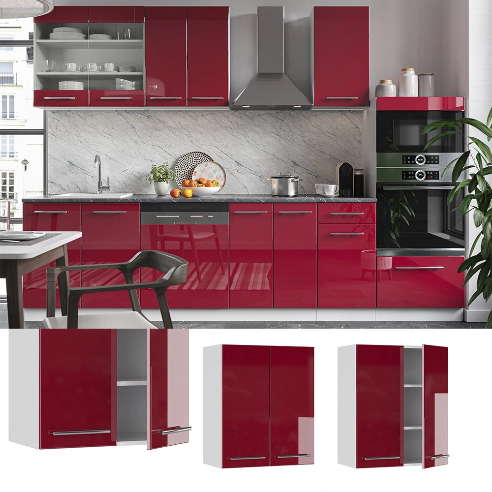 Pensile da cucina Fame-Line Bordeaux lucido/Bianco 60 cm Vicco