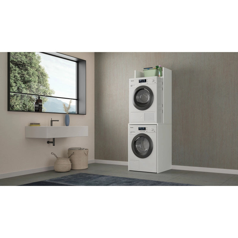 Mobile multiuso lavatrice e asciugatrice con 3 ripiani bianco 65x58x195 cm - Terraneo