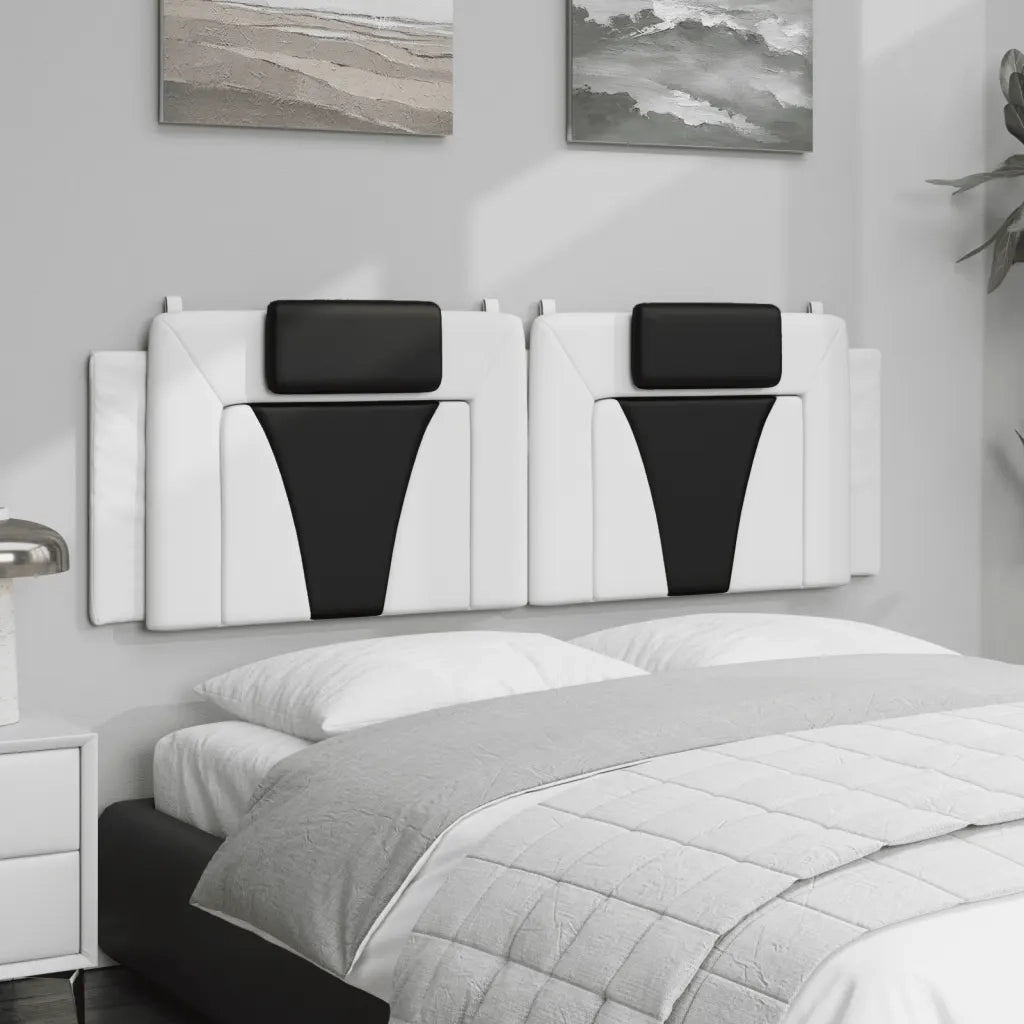 Cuscino Testiera Bianco e Nero 160 cm in Similpelle