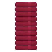 Asciugamani da Bagno 10 pz Bordeaux 100x150 cm 100% Cotone