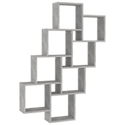 Mensola Parete | Mensola sospesa Cubo Grigio Cemento 90x15x119 Legno Multistrato
