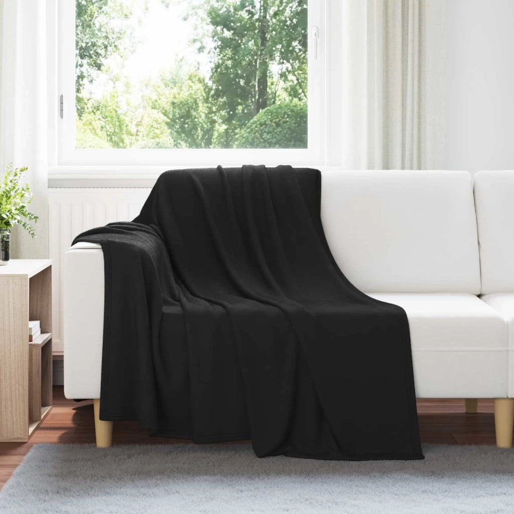 Coperte da Pile 6 pz Nero 200 x 150 cm Panno