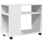 Tavolino | Tavolo laterale con Ruote Bianco 70x35x60 cm in Truciolato