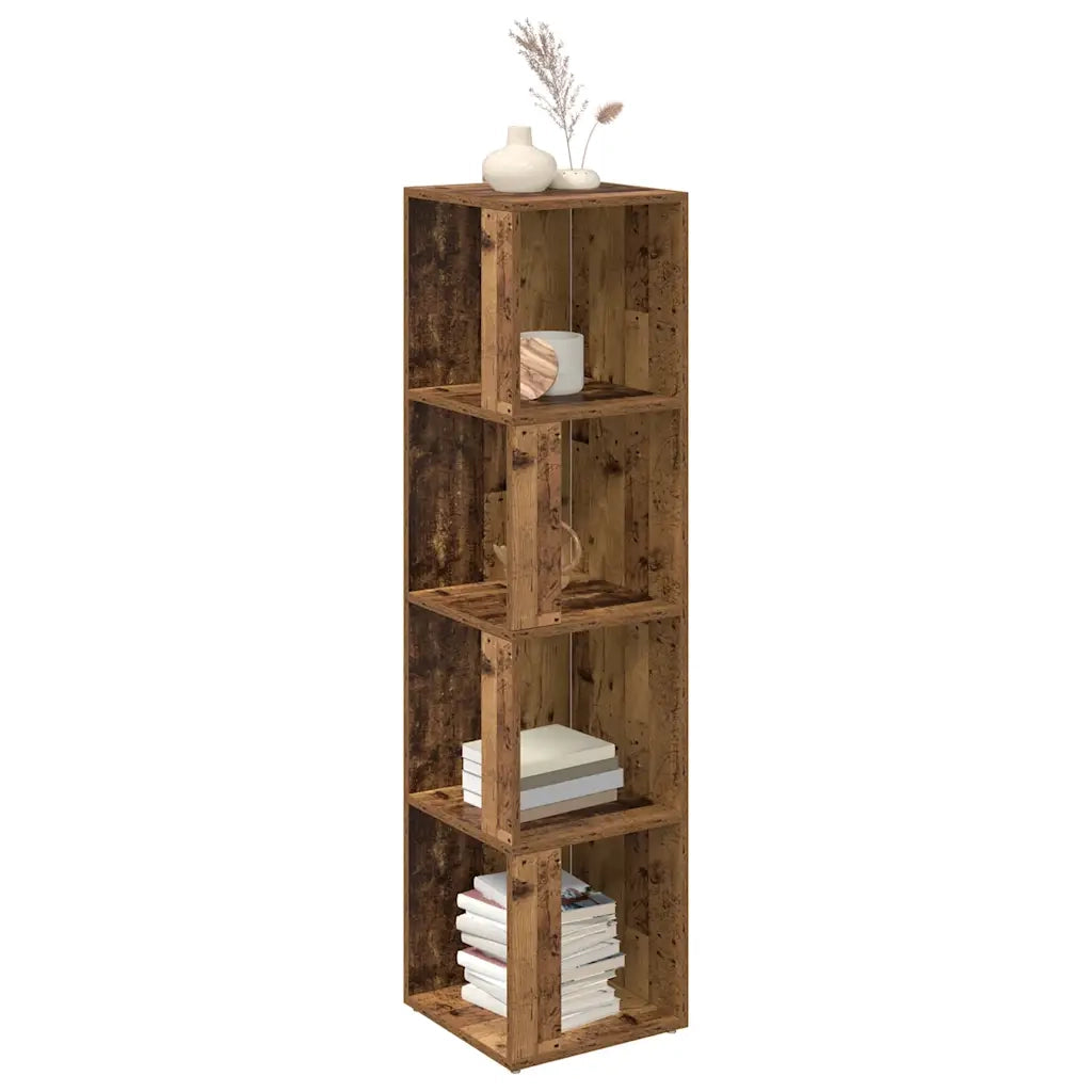 Scaffale Angolare Legno Vecchio 33x33x132 cm in Truciolato