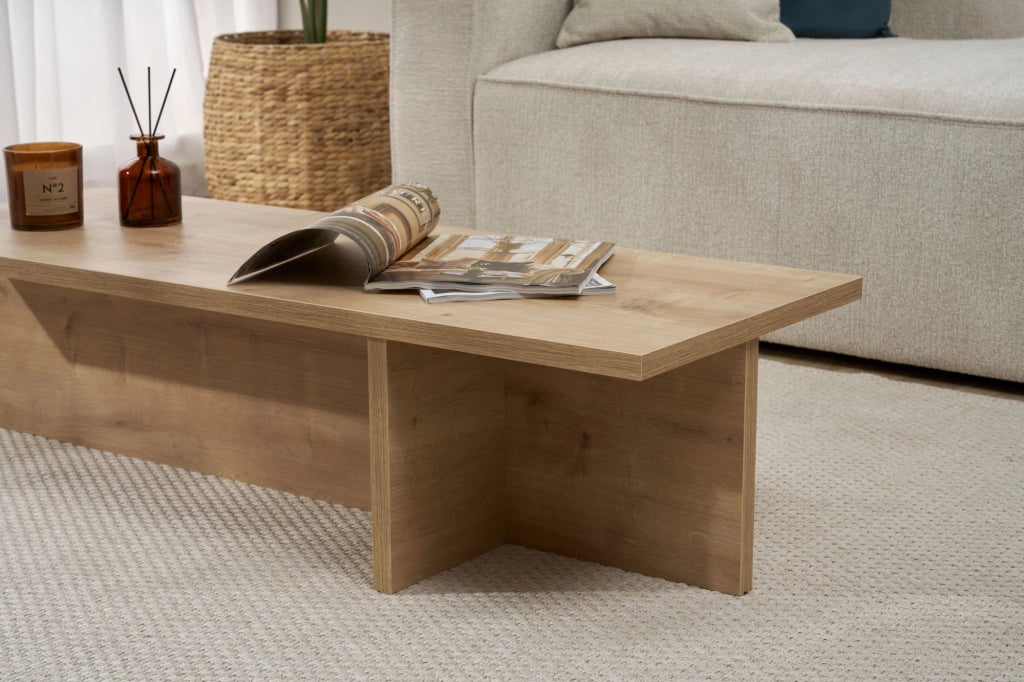 Tavolino da caffè in legno "Harbor" - 120 x 45 x 30 cm - Rovere Zaffiro