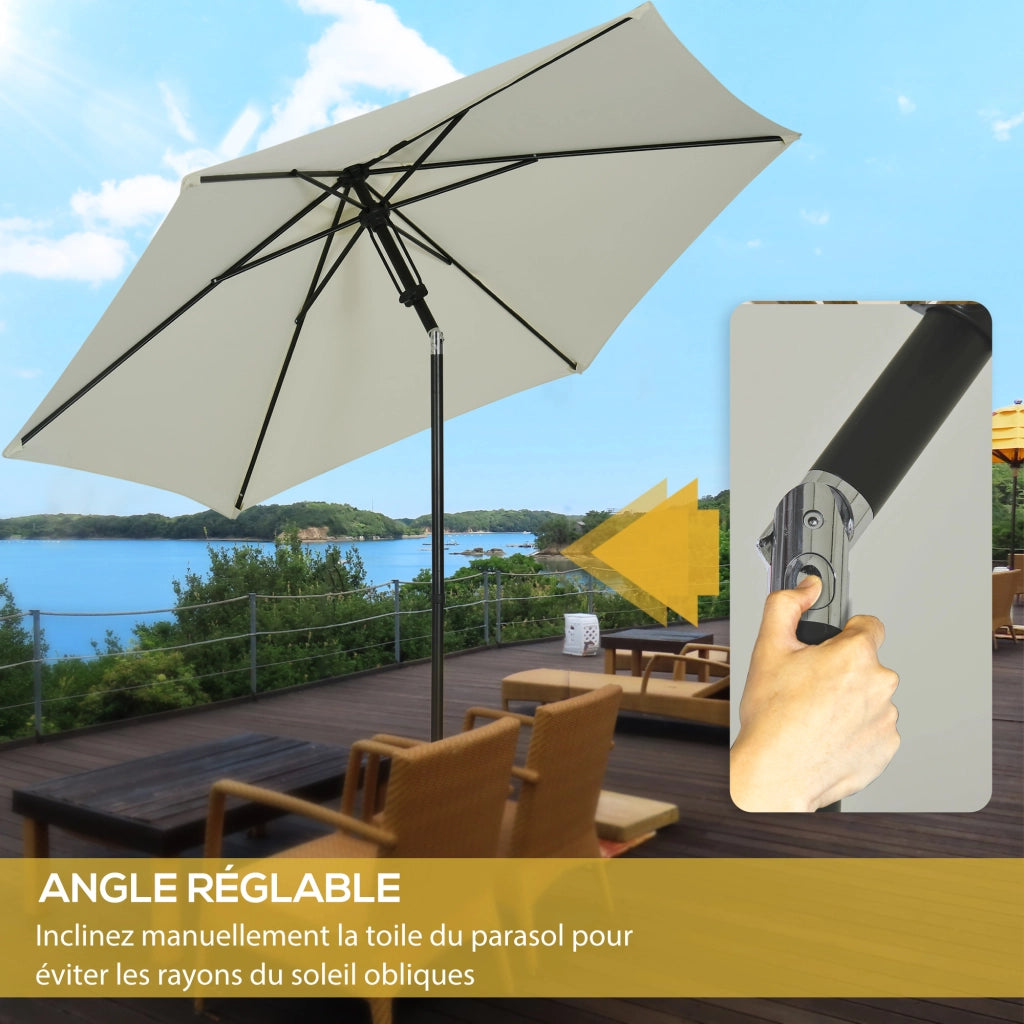 Ombrellone da giardino inclinabile ¨C Xylo ¨C grigio chiaro, poliestere 180g/m2, ventilazione