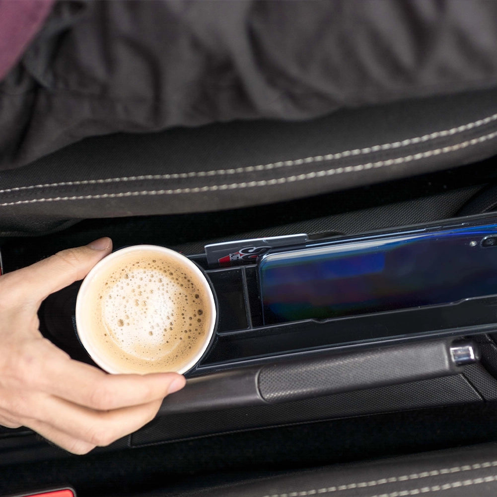 Organizzatore per Auto con Porta Bevande Organizer in Plastica Dura 4 Scomparti