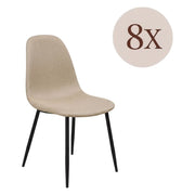 Zambrone, set di Sedie 8 Sedie, Beige