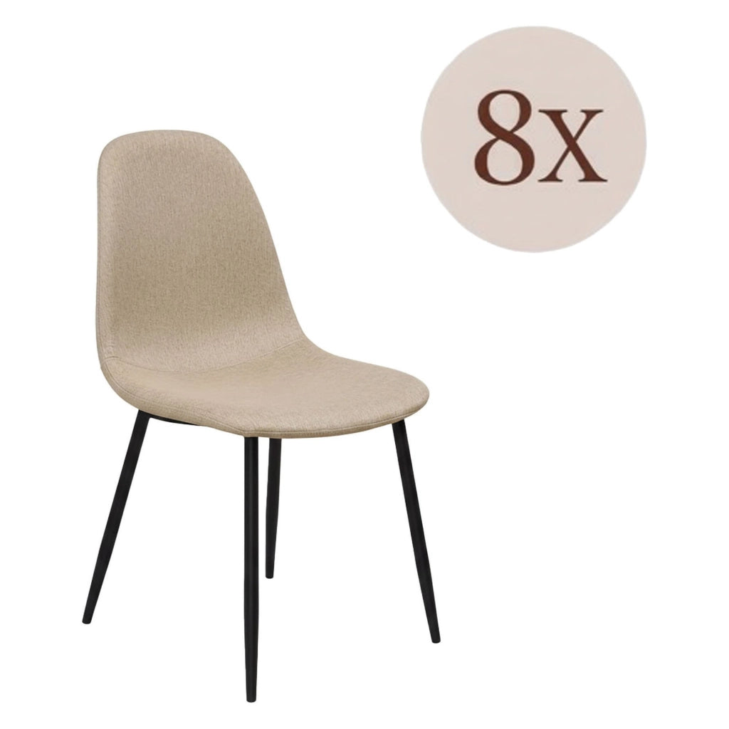 Zambrone, set di Sedie 8 Sedie, Beige