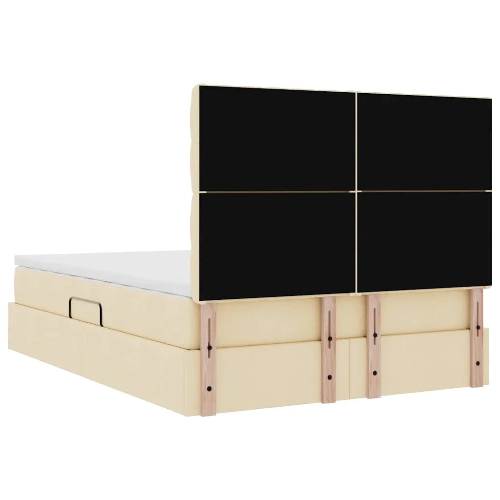 Letto con contenitore e materasso Crema 140 x 200 cm Poliestere 3371851