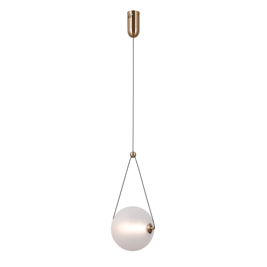 Lampada a sospensione Rastia LED 9W oro vetro opale