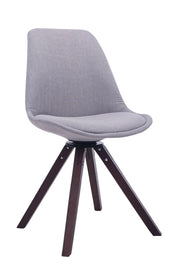 Sedia ospite Troyes Girevole Tessuto Quadrato grigio,noce