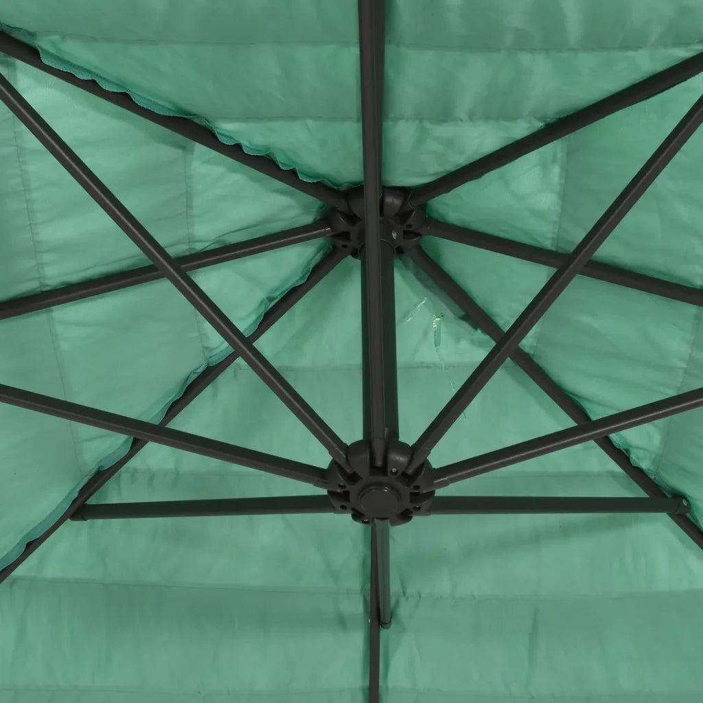 Ombrellone Giardino-Ombrello da Balcone con Palo in Acciaio Verde 223x223x213 cm