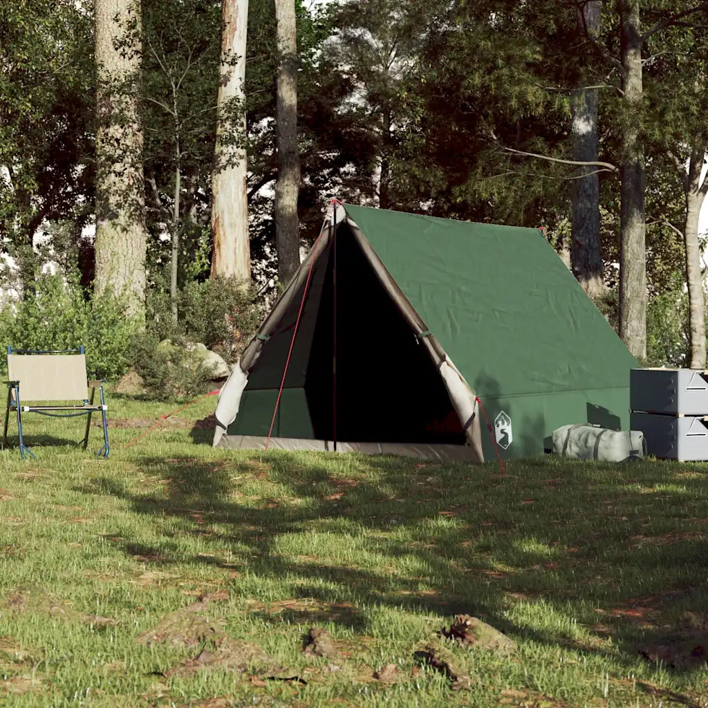 Tenda da Campeggio Telaio ad A per 2 Persone Verde Impermeabile 94755