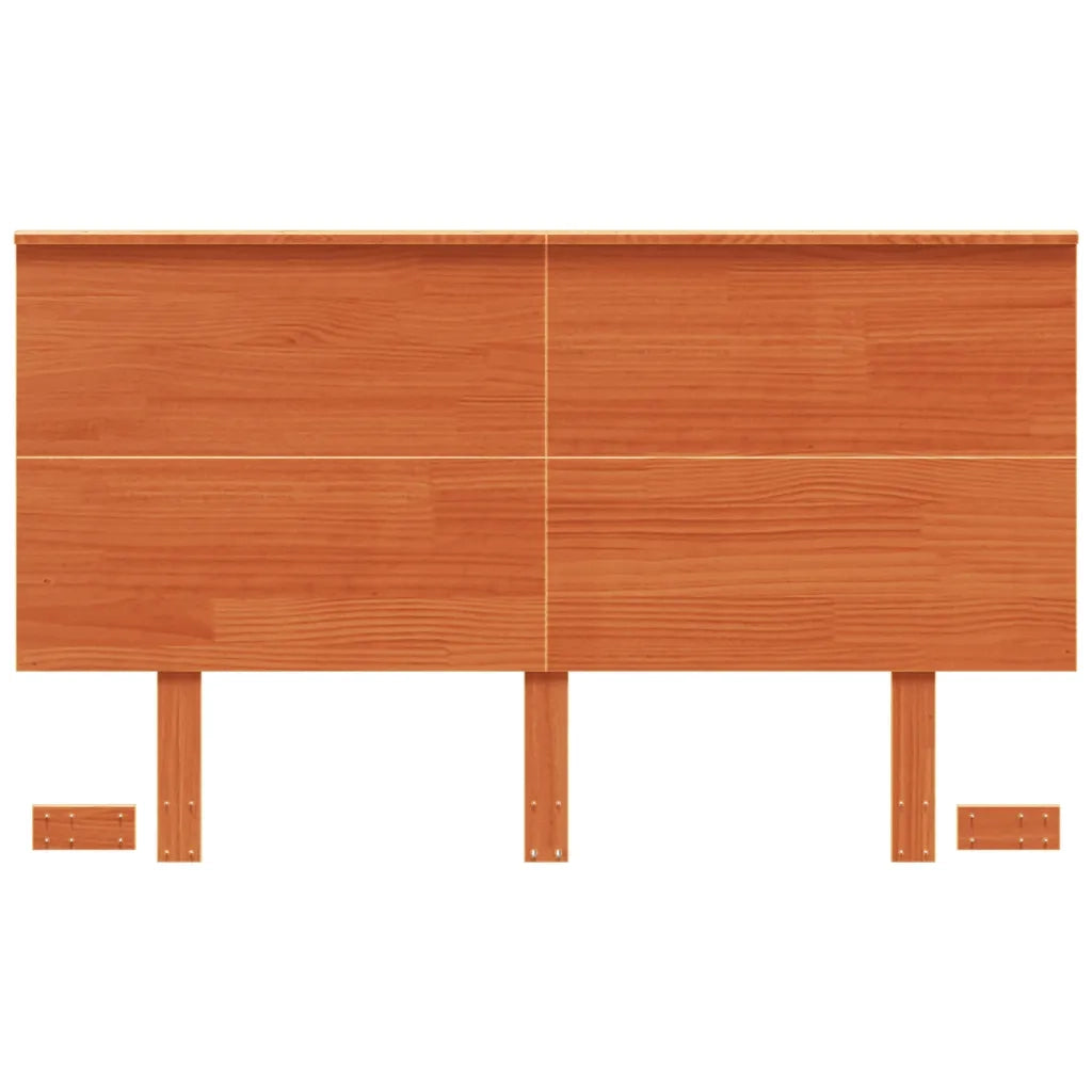 Testiera Marrone Cera 120 cm in Legno Massello di Pino 844372